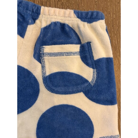 Mini Boden Terry Cloth Blue Polka Dots Shorts Girl Sz 6Y Back Pockets - Picture 5 of 5